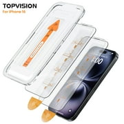 TOPVISION Screen Protector for iPhone 16 Tempered Glass HD Clear Easy Installation (2 Pack)